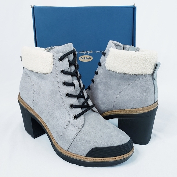 NIB Dr. Scholl's For the Love Block Heel Ankle Booties Gray Sz 10 - Picture 2 of 11